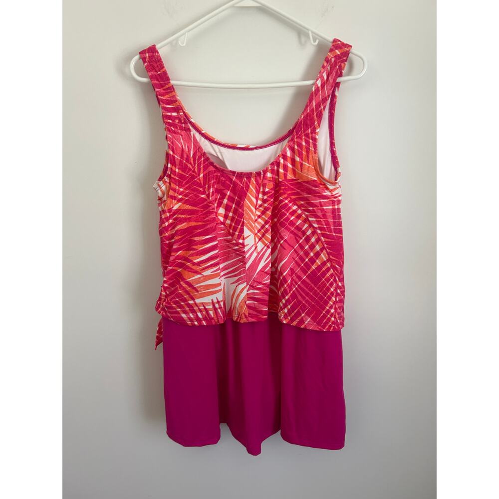Calypso Cove Pink Floral Swim Dress One Piece Swimsuit, Size 12 - Picture 4 of 8